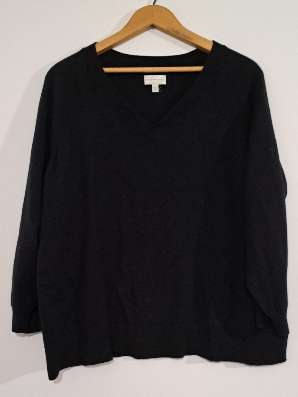 Lucky Brand Black V-Neck Women's Sweater